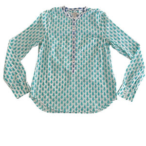 J.CREW Thistle Print Pop Over Top Size 6